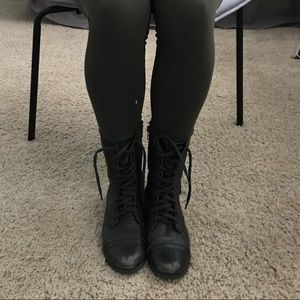 Steve Madden Black “Troopa” Combat Boots